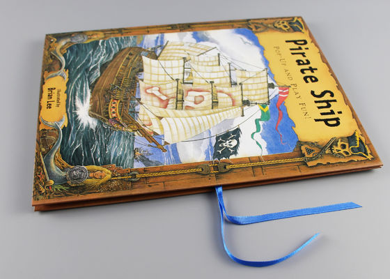 두꺼운 표지의 책 광택 있는 끝마무리를 가진 책이 360도 Casebound 아이들에 의하여 갑자기 나타납니다
